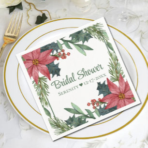 Poinsettia Winter Kerst Bloemstuk Bruidsfeest Servet