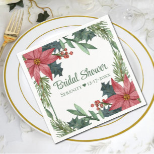 Poinsettia Winter Kerst Bloemstuk Bruidsfeest Servet