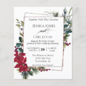 Poinsettia Winter Kerst Bloemstuk Budget Flyer (Voorkant)