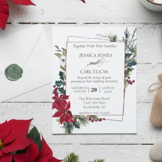 Poinsettia Winter Kerst Bloemstuk Budget Flyer