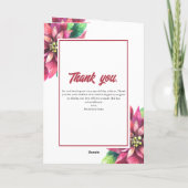 Poinsettia Winter Kerstmis gevouwen bruiloft Programma (Achterkant)