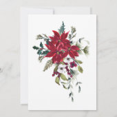 Poinsettia Winter Kerstmis Lijst modern Kaart (Achterkant)