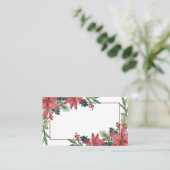 Poinsettia Winter Rode Kerstmis Bloemen bruiloft Plaatskaartje (Staand voorkant)