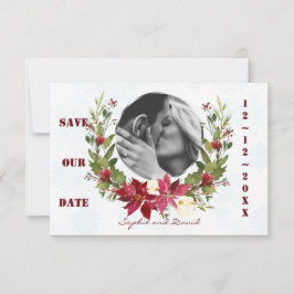 Poinsettia Winterkrans Bruiloft Save the Date