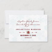 Poinsettia Winterkrans Bruiloft Save the Date (Achterkant)