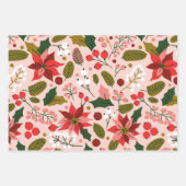 Poinsettia wintervakantie inpakpapier (Voorkant 3)