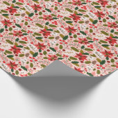 Poinsettia wintervakantie inpakpapier (Hoek)