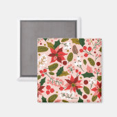 Poinsettia wintervakantiemagneet magneet (Voorkant / Achterkant)