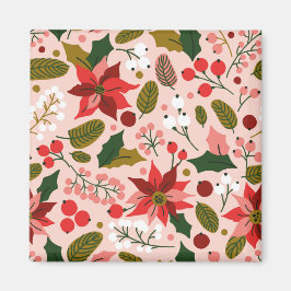 Poinsettia wintervakantiemagneet magneet