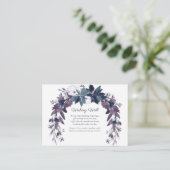 Poinsettia Wishing Well Bruiloft | Moody Blue Informatiekaartje (Staand voorkant)