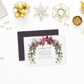 Poinsettia Wishing Well Bruiloft | Scarlet Red Informatiekaartje