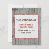 Poinsettia & Wood Save the Date Winter Weddenschap (Achterkant)