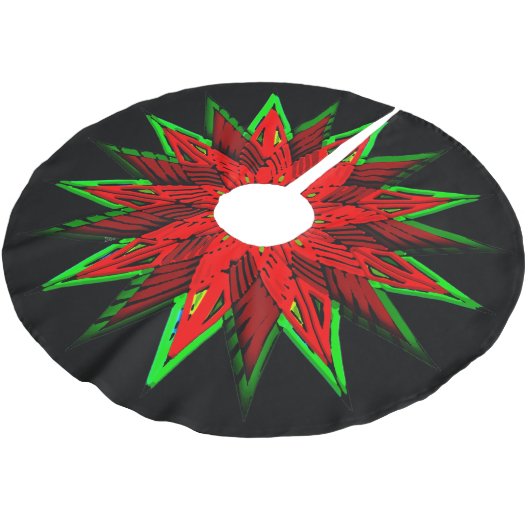 Poinsettia WOW Fleece Kerstboom Rok (Gekanteld)