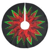 Poinsettia WOW Fleece Kerstboom Rok (Voorkant)