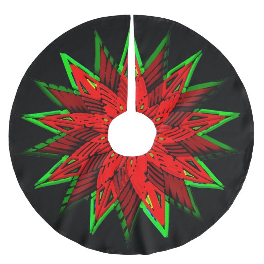 Poinsettia WOW Fleece Kerstboom Rok (Voorkant)