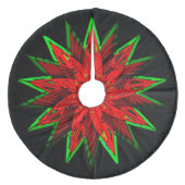 Poinsettia WOW Fleece Kerstboom Rok (Voorkant)