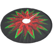 Poinsettia WOW Fleece Kerstboom Rok (Gekanteld)