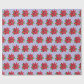 Poinsettia Wrapping Paper - Lavender background Cadeaupapier (Vlak)