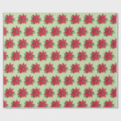 Poinsettia Wrapping Paper - Mint background Cadeaupapier (Vlak)
