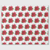 Poinsettia Wrapping Paper - Witte achtergrond Cadeaupapier (Vlak)