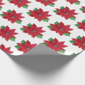 Poinsettia Wrapping Paper - Witte achtergrond Cadeaupapier (Hoek)