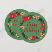 Poinsettia Wreater Kaart voor kerstmis (Voorkant / Achterkant)