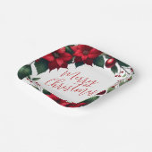 Poinsettia Wreath – Elegant Christmas Florals Papieren Bordje (Gebogen)