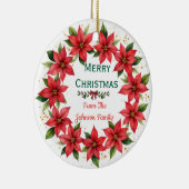 Poinsettia Wreath Family Christmas Ornament (Rechts)