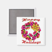 Poinsettia Wreath Magnet (Voorkant / Achterkant)