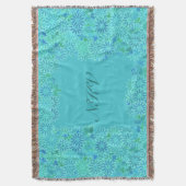 Poinsettia Wreath met Monogram, Turquoise Deken (Voorkant Verticaal)