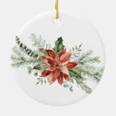 Poinsettia Wreath Personalized Girl Baptisme Keramisch Ornament (Achterkant)