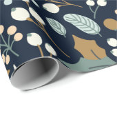 Poinsettia zwarte achtergrond wintervakantie wrapp cadeaupapier (Rol Hoek)