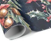 Poinsettias and Ornaments Cadeaupapier (Rol Hoek)