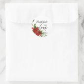 Poinsettias and Quote for Crafts Articles Handmade Ronde Sticker (Tas)