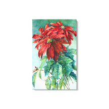 Poinsettias  Art Wrapped Canvas