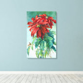 Poinsettias Art Wrapped Canvas (Insitu (Houten vloer))