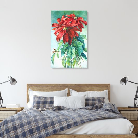 Poinsettias Art Wrapped Canvas (Insitu (Slaapkamer))