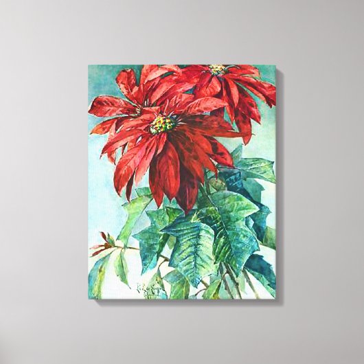 Poinsettias Art Wrapped Canvas Afdruk (Voorkant)