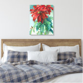 Poinsettias Art Wrapped Canvas Afdruk (Insitu (Slaapkamer))