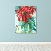 Poinsettias Art Wrapped Canvas Afdruk (Insitu (Houten vloer))