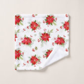 Poinsettias Bath Towel Set Bad Handdoek (Wasdoekje)