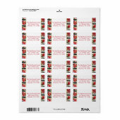 Poinsettias, Black, White Stripes Address Label 2 (Full Sheet)