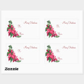 Poinsettias - CadeauLabels Rechthoekige Sticker (Vel)