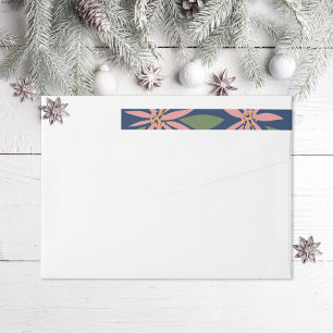 Poinsettias Christmas Navy blauw roze