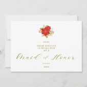 Poinsettias Christmas Will You Be My Maid of Honor (Voorkant)