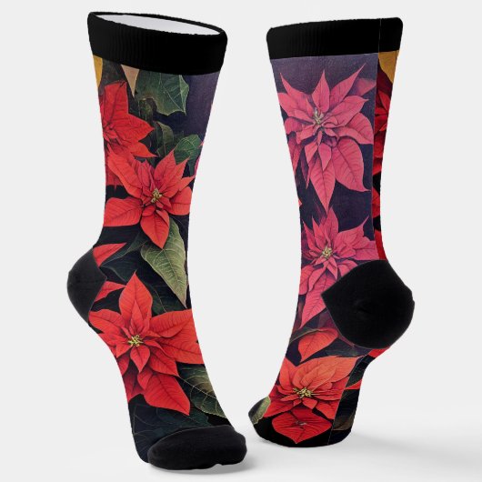 Poinsettias Crew Sokken (Gebogen)