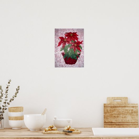 Poinsettias Crystallized Poster (Keuken)