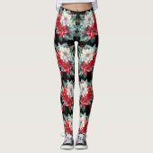 Poinsettias en Holly Berries Leggings - (Voorkant)