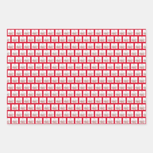 Poinsettias en Holly Berries — Papierblad voor onm Inpakpapier Vel (Voorkant 2)