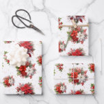 poinsettias en Holly Christmas White Inpakpapier Vel<br><div class="desc">Wikkel je kerstcadeaus in dit prachtige  design van poinsettias,  holly en stars. Alle drie de vellen hebben hetzelfde prachtige kerstontwerp,  met traditionele kerstbloemen en kleuren.</div>